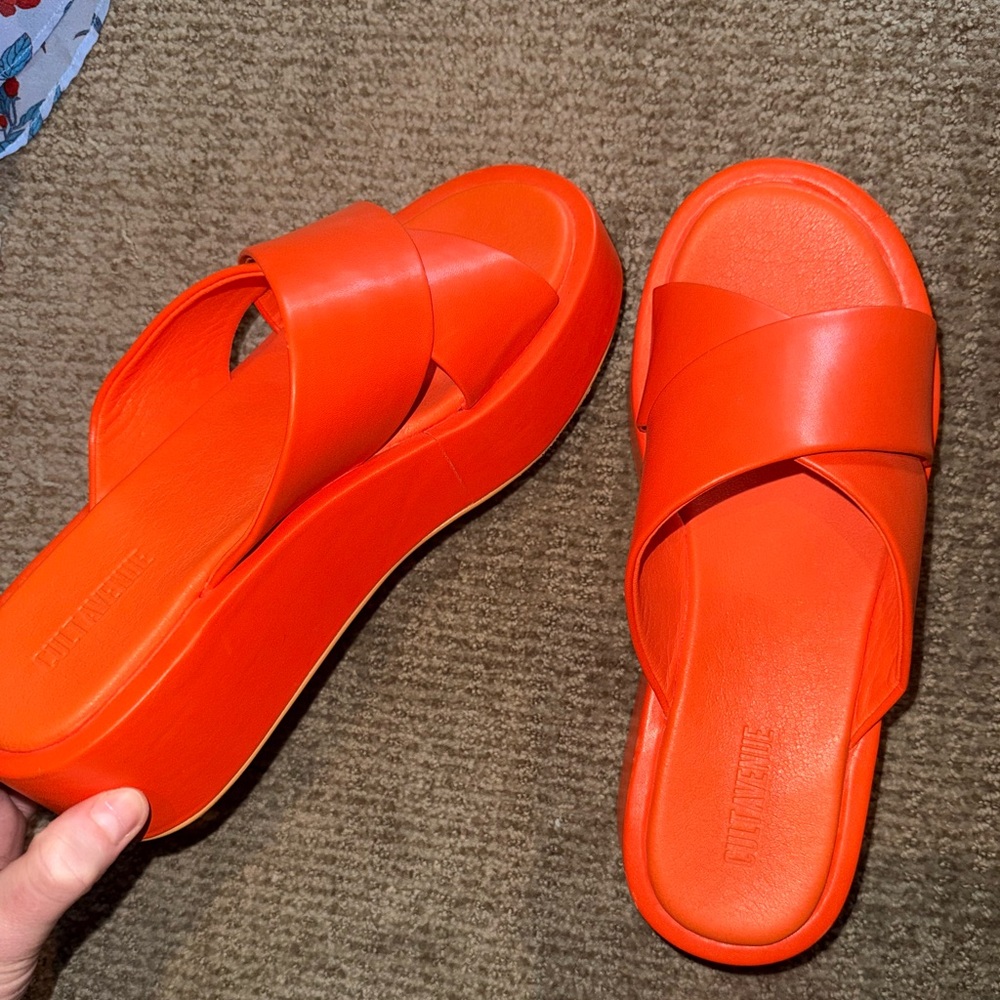 PepperMayo Cult Avenue Orange platform Sandal